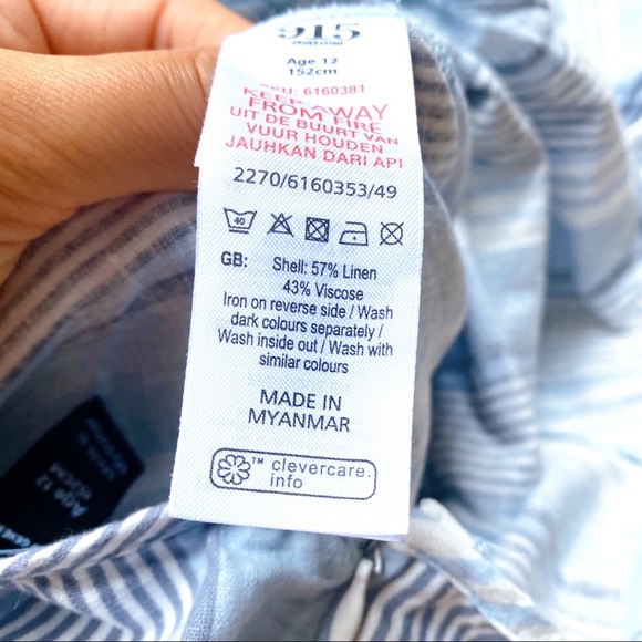 🐟 NEW LOOK BLUE WHITE STRIPE JUNIOR LINEN JUMPSUIT! - Picture 9 of 9